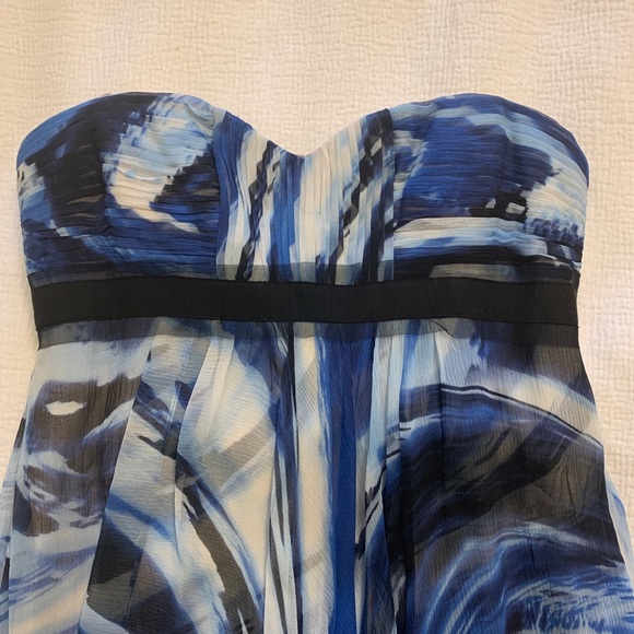 Blue silk BCBG Maxazria floor length dress - Picture 5 of 6